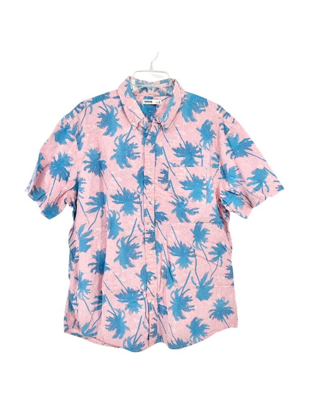 Sonoma Goods For Life Shirt Mens XL Pink and Blue Palm Tree Print SS Button-Up